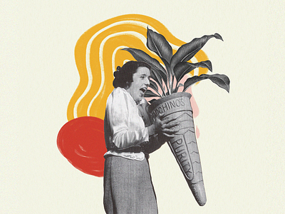 Plant Ice Cream artwork collage illustration print