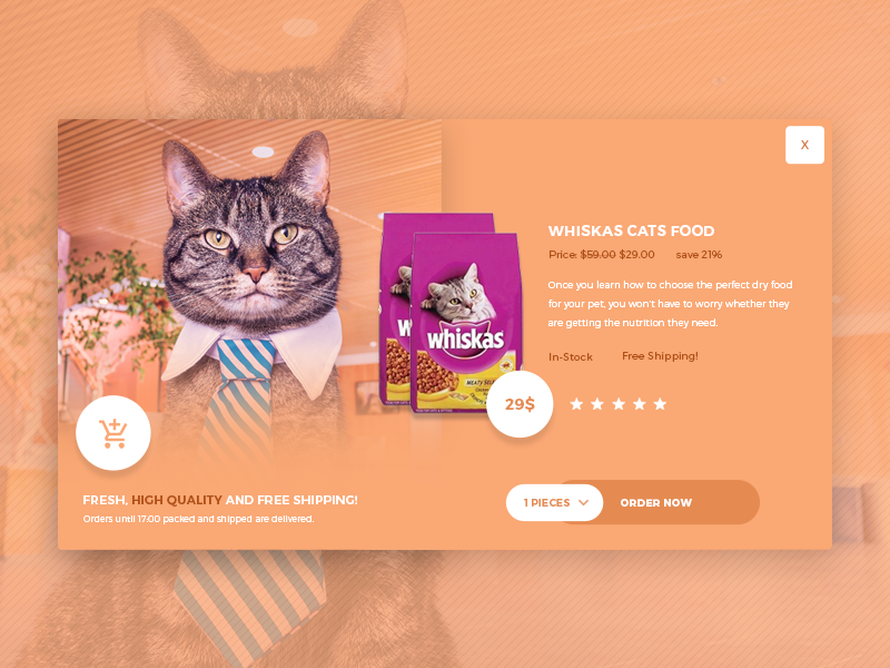 CatFood free modal design free ecommerce modal free psd modal design