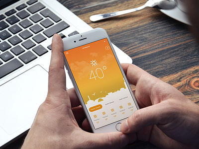 Weather Mobile App Design #2 app bad weather flat flat design iphone mobile ui sun ui ux weather app