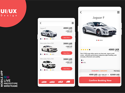 car rent app ui