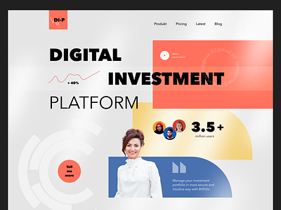 Digital Investment Platform blog button chart digital figma investment landing main page noise pesentation platform pricing product trading uiux users web