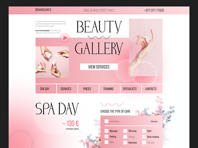 Beauty Saloon beauty design figma gallery landing main page pink saloon services ui ux web web 2022