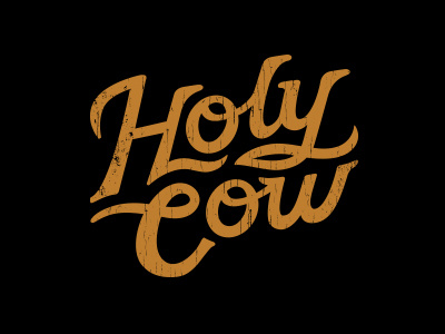 Holy Cow Secondary Logo bbq branding design food graphic design identity logo. lettering restaurant