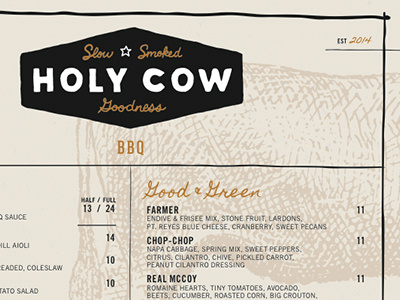 Holy Cow Menu branding design details food graphic design identity logo menu restaurant