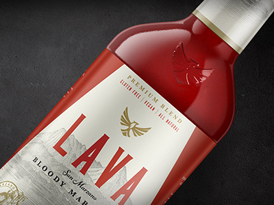 LAVA beverage cocktail emboss farm design label logo