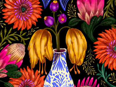 Floral Illustration design digital floral floral art illustration illustrations mixed media