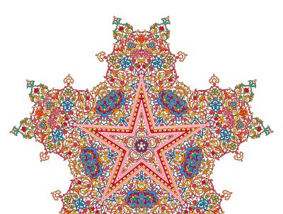 Five-pointed star in mandala or arabesque style arabesque design illustration mandala star typography vector