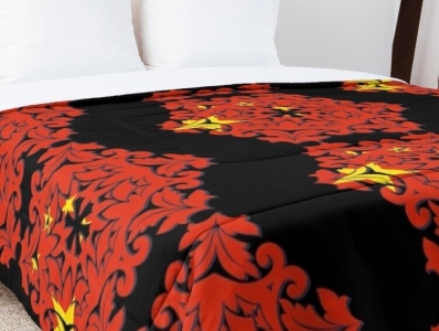 China flag - snowflake or mandala by Goshashka - https://www.red arabesque branding comforter design duvet cover illustration logo mandala star ui