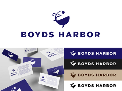 Boyds Harbor design flat icon logo minimal