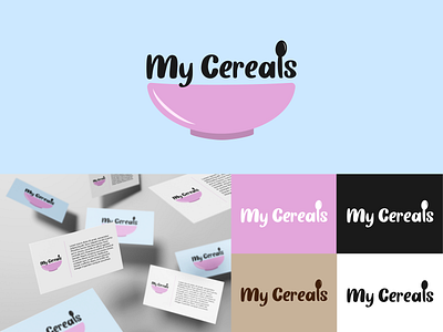 My Cereals design flat icon logo minimal website