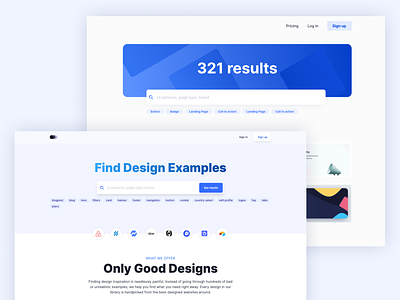 lookup.design - design inspiration library blue search bar webdesign