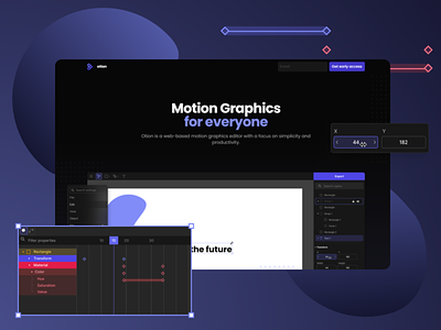 otion.app marketing page dark mode webdesign website