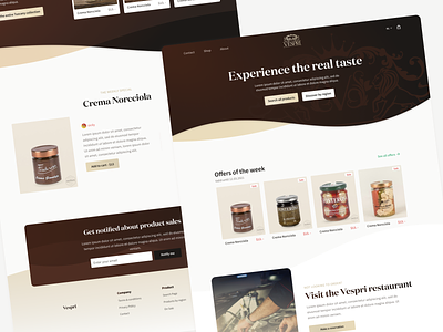 Luxury italian food - ecommerce brown ecommerce luxury webdesign webshop