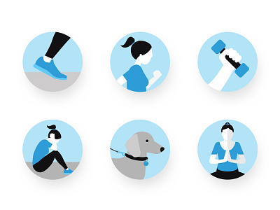 Exercise Icons badge design system icon set iconography illustration minimal vector