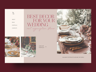 First Screen | Wedding Decor brand design branding concept daily dailyinspiration dailyui decor design first screen home page landing landing page main page profile typography ui ux web webdesign wedding