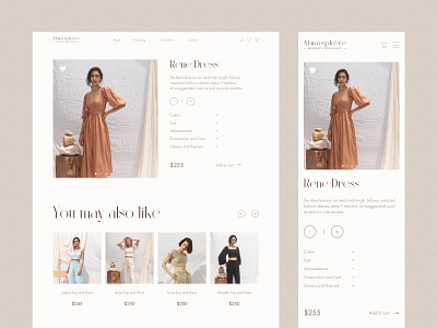 Atmosphère | Online-Store clothes concept design fashion homepage landing landing page online store product store typography ui web web design website