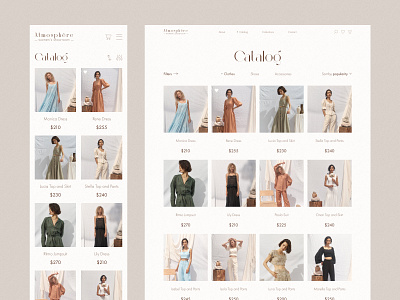 Atmosphère | Online-Store catalog clothes concept design fashion homepage landing landing page online store store typography ui web web design website