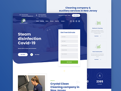 Crystal Clean Maid booking cleaning cleaning company cleaning service freelance landing page maid web design website website design