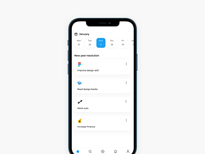 New year resolution app mockup