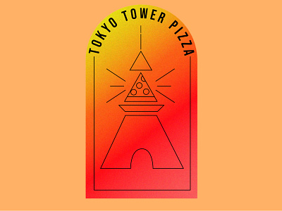 Tokyo Tower Pizza Logo branding company design company logo graphic design line art logo logo design