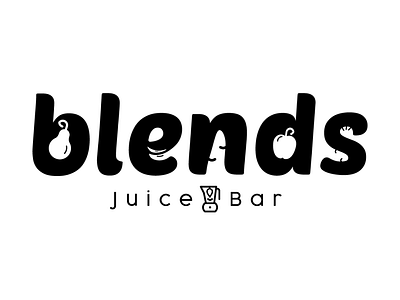 Blends Juice Bar american brand brand design brand identity branding branding concept fruit fruits illustrator juice juice bar lettering lettering logo logo artist logo concept logo design orange