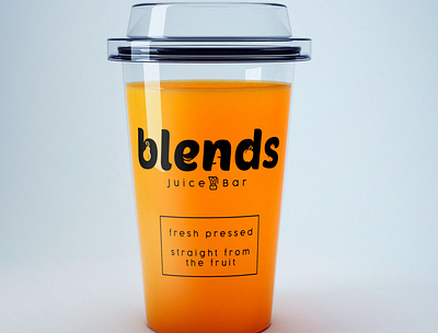 Blends Cup brand branding branding concept illustrator juice juice logo lettering lettering logo logo logo artist logo design mockup mockups monogram orange transparent