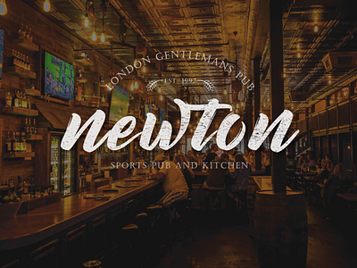 Newton Pub bar bar logo branding branding concept drinks illustrator lettering lettering logo logo logo artist logo design pub vector