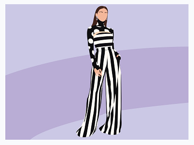 Black and white stripe pattern jump suit