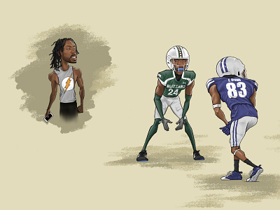 Football Scene (commissioned) caricature football illustration sports
