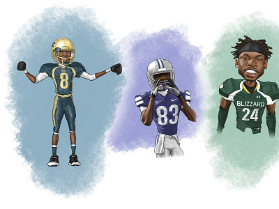 Football Player Characters caricature football illustration sports