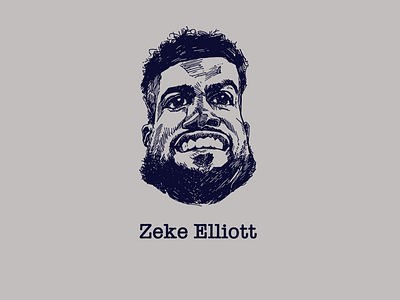 Zeke Elliott Illustration caricature football illustration sports