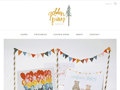 Golden Pines Website cards gold golden paper pine pines shopify website