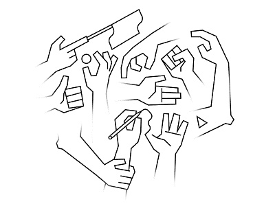 Handss arms blocky chunk a lunk hands illo illustration