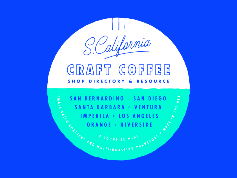 So. Cal. Craft Coffee bright coffee craft monogram script seal throwback