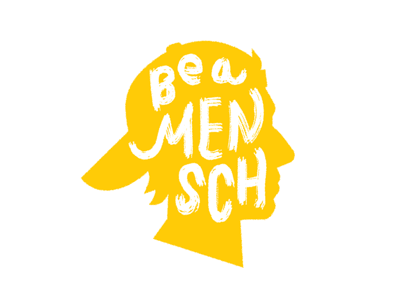Be a Mensch brand handwriting lettering logo mensch wonky