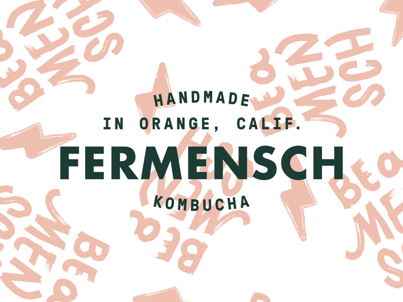 Fermensch Booch bold brand branding futura identity lettering logo outlines rock on