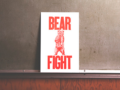 Bear Fight bear fight letterpress letterpress print print
