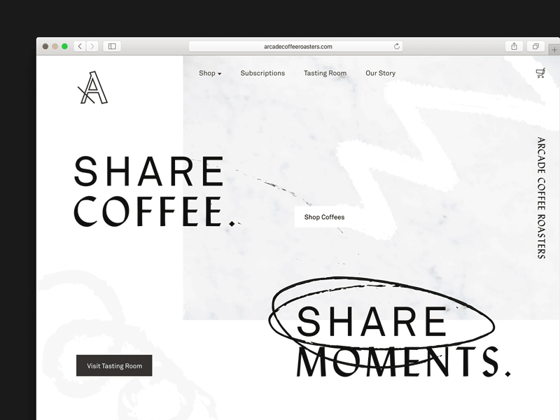 New Works In Progress arc arcade bags coffee logo mug shop tshirt website work