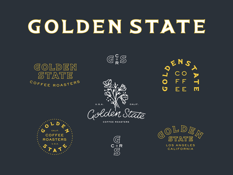 Golden Poppy branding california coffee design golden state identity illustration pastel poppy