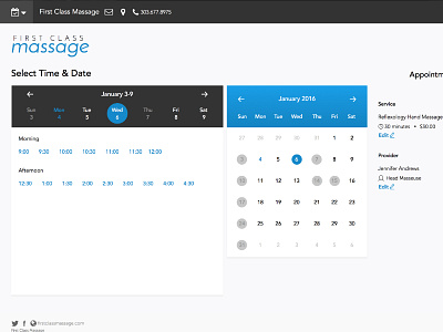 BookSimple UI update appointments calendar made with invision ui ux