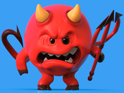 The little Devil TOYS 3d character concept devile illustration red toy