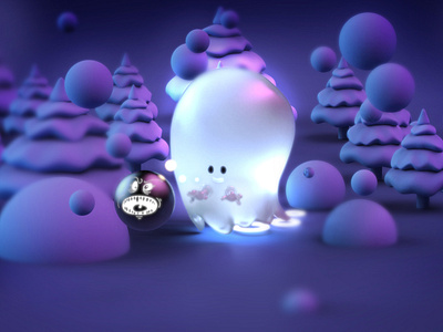 little ghost - Lumen 3d character chibi concept cute ghost glow glow in the dark illustration keyshot light luma lumen zbrush pixlogic