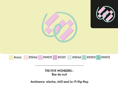 THE FIVE WONDERS - Bar de nuit "Chill" branding concept illustrator logo