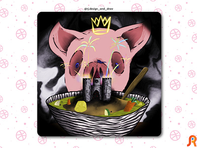La soupe du roi porc artmash castle illustration soupe
