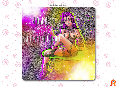 Jojo's sexy adventure amine dio illustration jojo manga polnareff texte typography