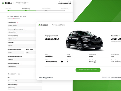 Skoda - online leasing application cars clean clean design creativity dailyui ecommerce form grid lease shop ui ux