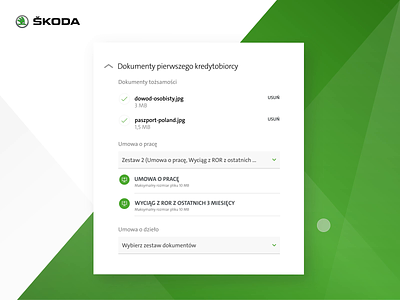 Skoda - online leasing application animation clean creative daily design file upload motion ui uiux upload webdesign