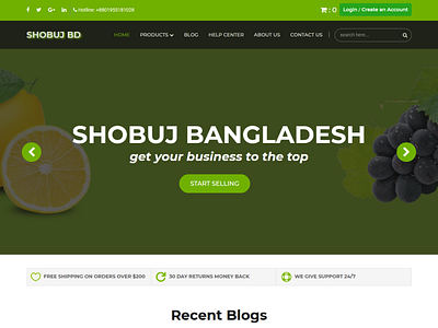 SHOBUJ BANGLADESH - Bootstrap Responsive Ecommerce Food Market T