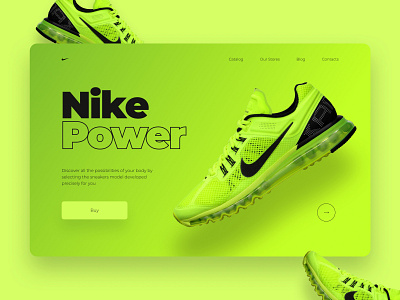 Nike Concept colorful colors design figma green sneakers ui web website