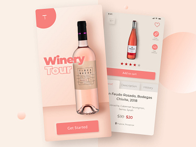 Winery Tour (shot 1) colors design figma minimal mobile mobile app mobile ui pastel ui wine